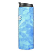 斑入り青フローラデイジー花パーソナライズされた タンブラー (回転右)