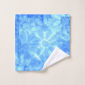 斑入り青フローラデイジー花花 バスタオルセット (ウォッシュタオル)