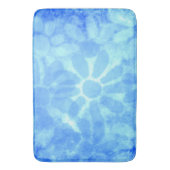 斑入り青フローラデイジー花花 バスマット (正面縦)