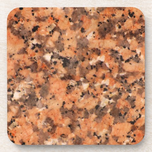斑岩テクスチャ生き生きとしたパターンオレンジブラック コースター (正面)