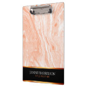 斑点のあるオレンジと白い大理石 クリップボード (左)