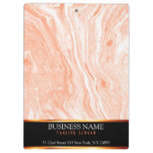 斑点のあるオレンジと白い大理石 クリップボード (裏面)