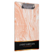 斑点のあるオレンジと白い大理石 クリップボード (右)