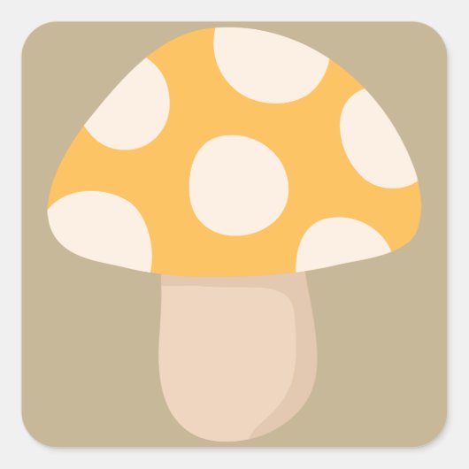 斑点のあるキノコ スクエアシール (正面)