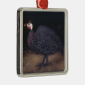 斑点のあるギニーフクロウ鳥（ヤン・マンクス） メタルオーナメント (右)