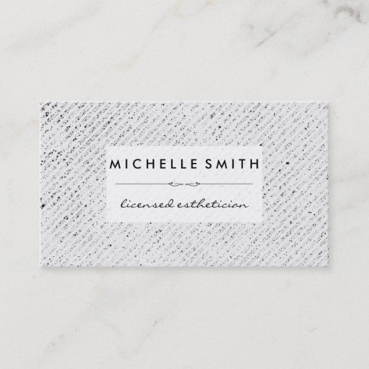 斑点のあるテクスチャストライプの白いラベル 名刺 (正面)