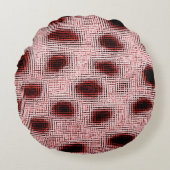 斑点のあるピンク – 赤 ラウンドクッション (正面)