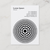 斑点のある円 – 白に黒 名刺 (裏面)