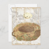 斑点のある卵を持つ巣 ポストカード (正面/裏面)