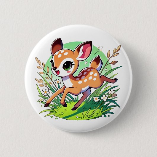 斑点のある愛らしい走鹿 缶バッジ (正面)
