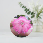 斑点のある明るいピンク色の花 招待状 (スタンド正面)