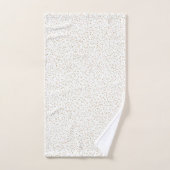 斑点のある春シダ、緑とオレンジのドット バスタオルセット (ハンドタオル)