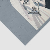 斑点のある灰色のスケルトン結婚ハロウィーンゴシック 薄葉紙 (詳細)