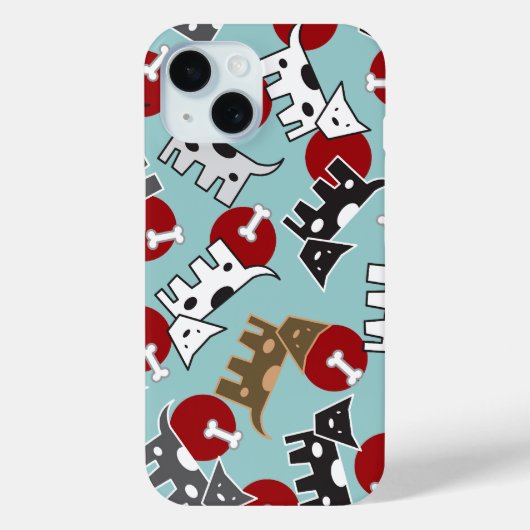 斑点のある犬と骨かわいいおもしろいパピーブルー Case-Mate iPhoneケース (裏面)