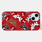 斑点のある犬と骨の子犬かわいいおもしろい赤 Case-Mate iPhoneケース (裏面 (横))