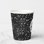 斑点のある白黒のロゴデザイン 紙コップ (右)