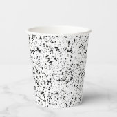 斑点のある白黒のロゴデザイン 紙コップ (裏面)