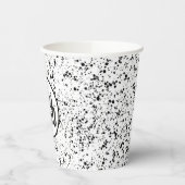 斑点のある白黒のロゴデザイン 紙コップ (左)