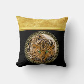 斑点のある皮膚金ゴールド箔を持つキヒョウ クッション (正面)