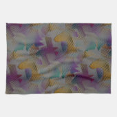 斑点のある色付きのテクスチャ、小さなジオメトリックシェイプ キッチンタオル (横)