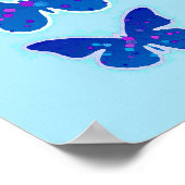 斑点のある蝶、コバルト、スカイブルー ポスター (角)