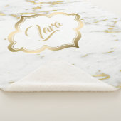 斑点のある金ゴールドグリッター シェルパブランケット (3/4)