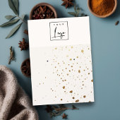 斑点のある金ゴールドホワイトテクスチャロゴイヤリングホルダー 名刺