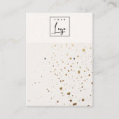 斑点のある金ゴールドホワイトテクスチャロゴイヤリングホルダー 名刺 (正面)