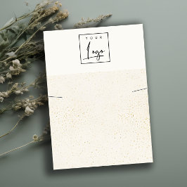 斑点のある金ゴールドホワイトテクスチャロゴネックレスディスプレイ 名刺