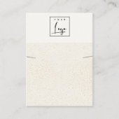 斑点のある金ゴールドホワイトテクスチャロゴネックレスディスプレイ 名刺 (正面)