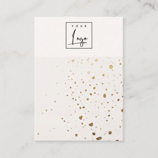 斑点のある金ゴールドホワイトロゴ空白のジュエリー表示 名刺 (正面)