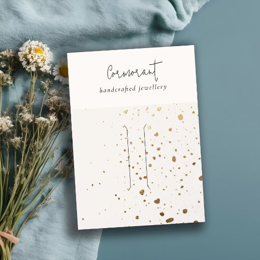 斑点のある金ゴールド白いテクスチャヘアピンバンドディスプレイ 名刺