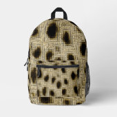 斑点のある金ゴールド プリントバックパック (正面)
