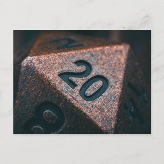 斑点のある銅D20多面体 ポストカード (正面)