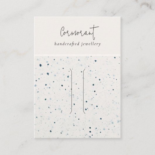 斑点のある青いテクスチャのヘアピンバンドディスプレイ 名刺 (正面)