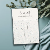 斑点のある青いテクスチャのヘアピンバンドディスプレイ 名刺