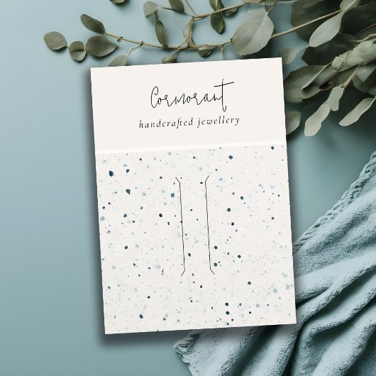 斑点のある青いテクスチャのヘアピンバンドディスプレイ 名刺