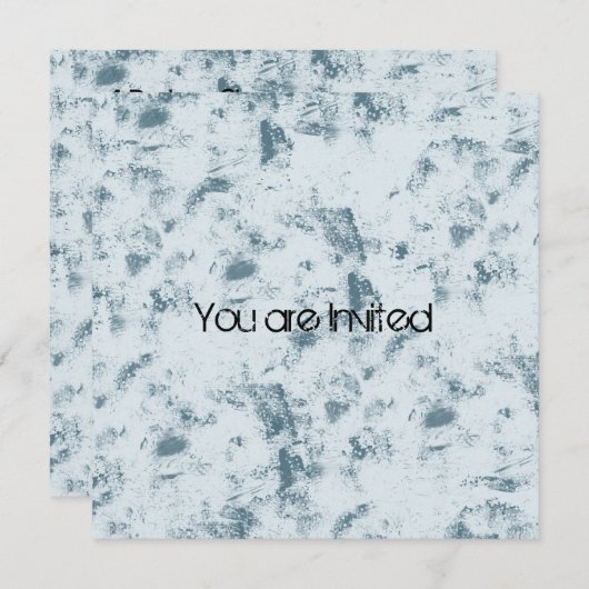 斑点のある青い抽象芸術赤ちゃんシャワー 招待状 (正面/裏面)