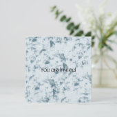 斑点のある青い抽象芸術赤ちゃんシャワー 招待状 (スタンド正面)