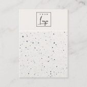 斑点のある青い白いテクスチャロゴイヤリングホルダー 名刺 (正面)