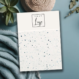 斑点のある青い白いテクスチャロゴイヤリングホルダー 名刺