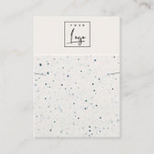 斑点のある青い白いテクスチャロゴネックレスディスプレイ 名刺 (正面)