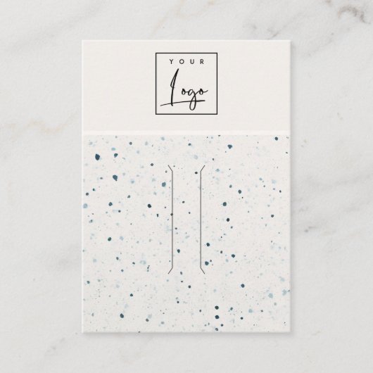 斑点のある青い白いテクスチャロゴヘアピンディスプレイ 名刺 (正面)
