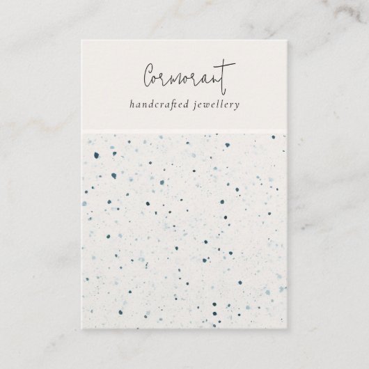 斑点のある青い白いテクスチャ空白のジュエリー表示 名刺 (正面)