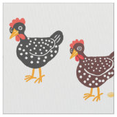 斑点のある鶏と卵 ファブリック (クローズアップ)