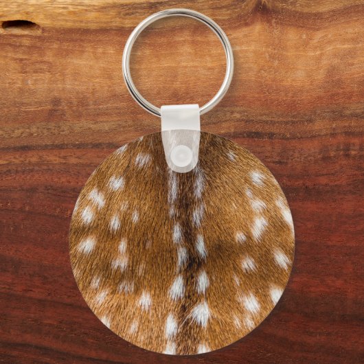 斑点のある鹿のファーテクスチャ キーホルダー (正面)