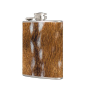 斑点のある鹿のファーテクスチャ フラスク (左)