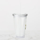 斑点のある黄色いユリパーソナライズされた花 アクリルタンブラー (右)