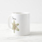 斑点のある黄色いユリパーソナライズされた花 コーヒーマグカップ (正面左)
