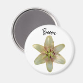 斑点のある黄色いユリパーソナライズされた花 マグネット (正面/裏面)